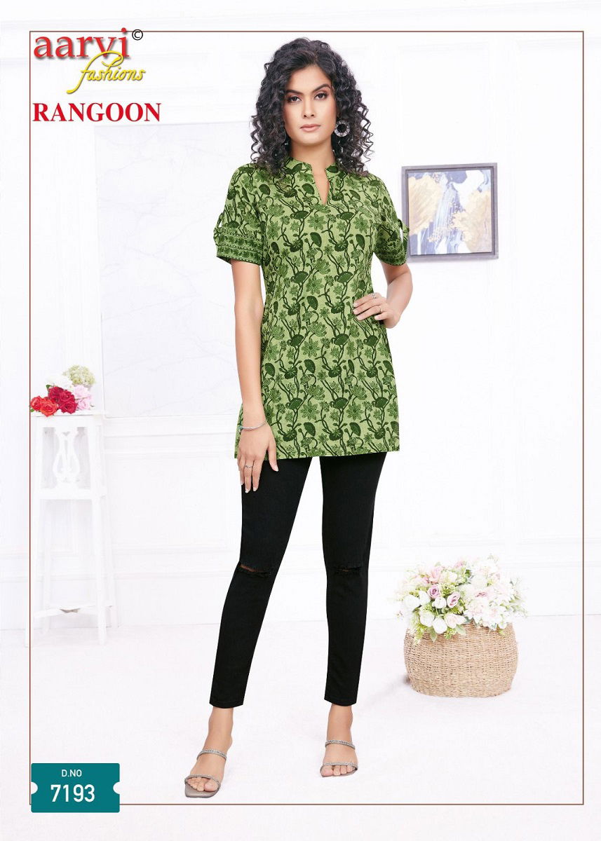 Aarvi Rangoon Lawn Cotton Ladies Top Catalog
